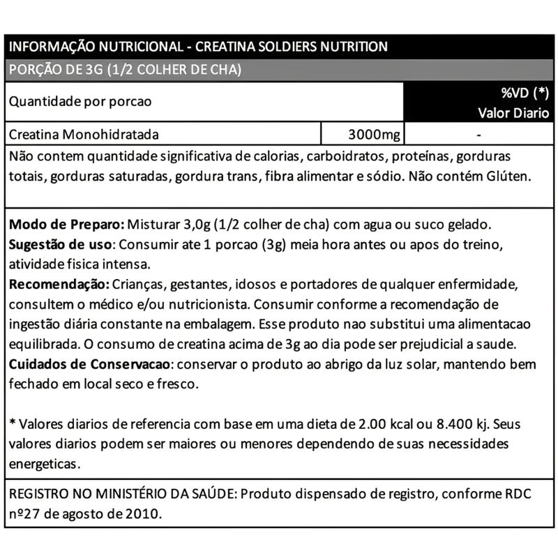 Creatina Monohidratada Pote 300g - 100% Pura Importada -
