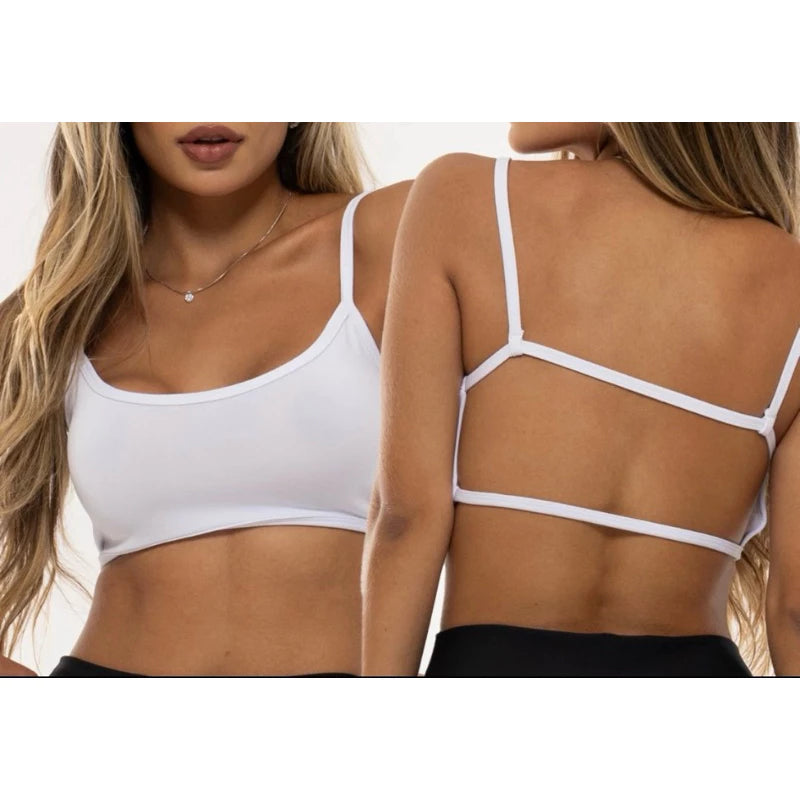 Kit top cropped Costa nua sem bojo, fitness academia moda gringa