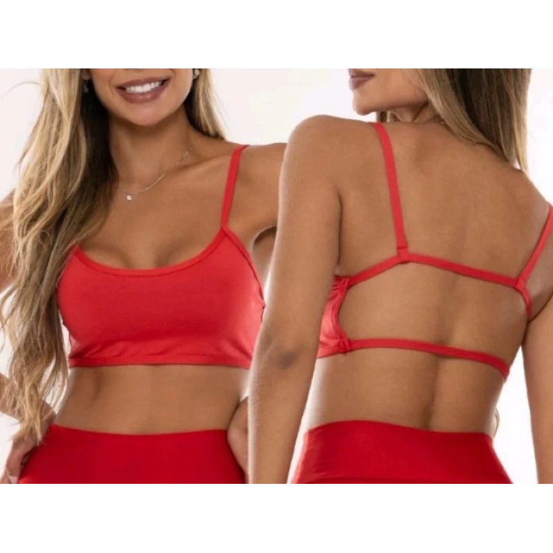 Kit top cropped Costa nua sem bojo, fitness academia moda gringa