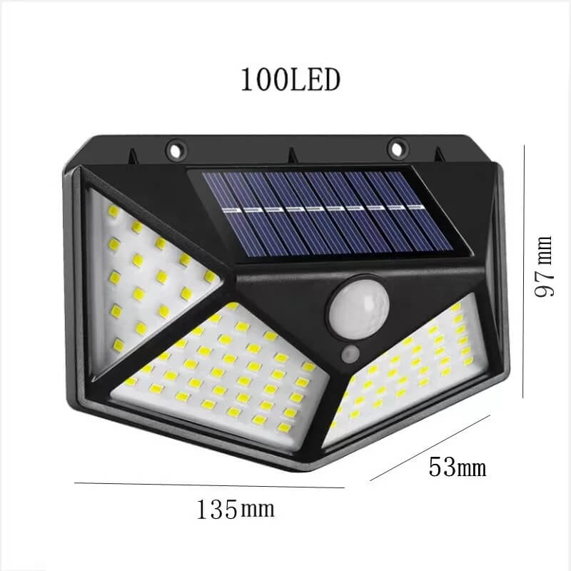 Lâmpada de parede solar "SPID LED" impermeável ao ar livre, Luz de sensor de movimento.